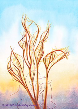 Desert Honey. Watercolor and Gouache on paper. 10.25 x 14. ItsAllMalarkey.com