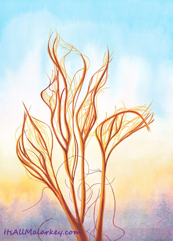 Desert Honey. Watercolor and Gouache on paper. 10.25 x 14. ItsAllMalarkey.com