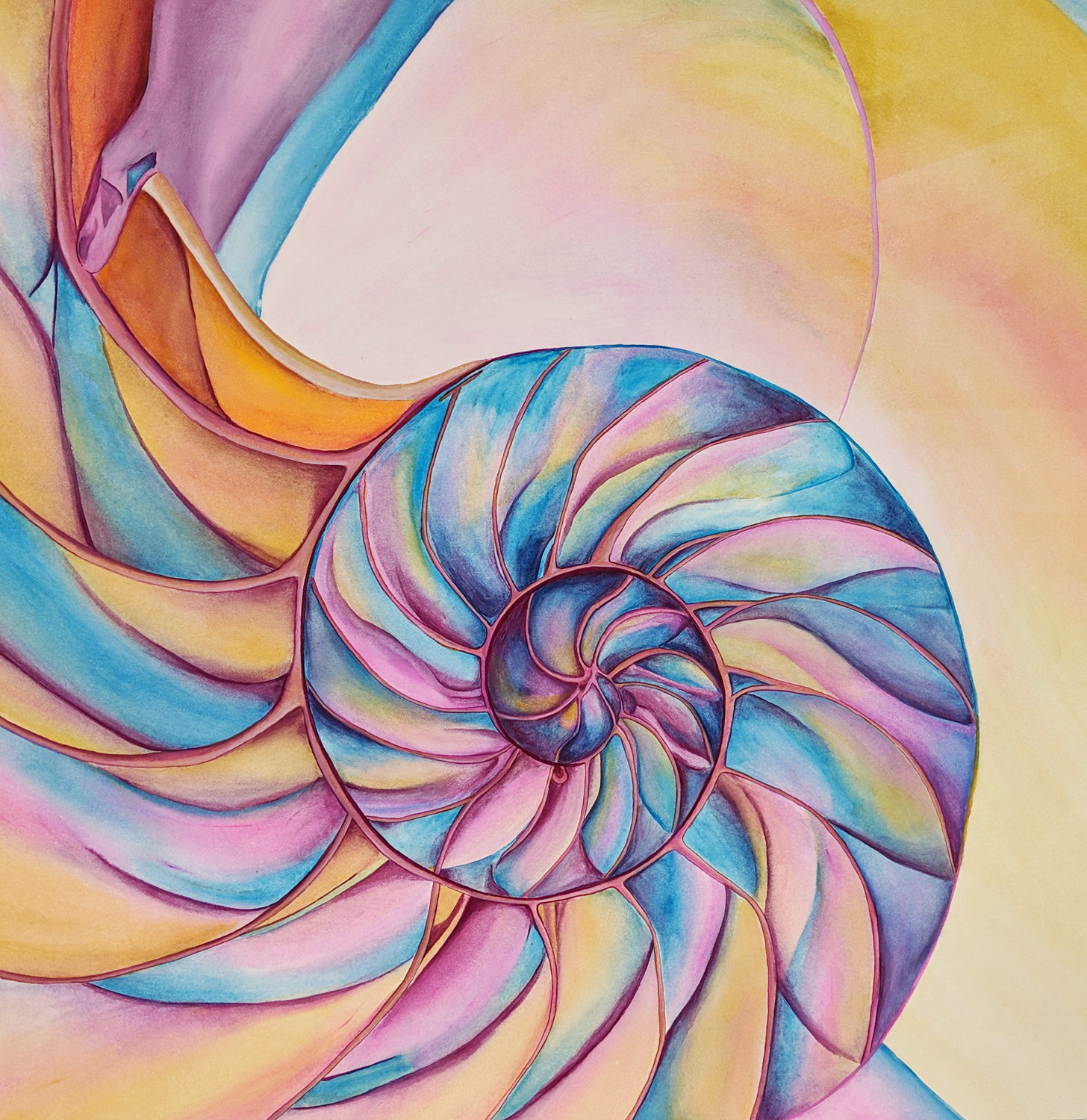 Resonate. Gouache on paper. 16×16 Brandi Malarkey, Artist. ItsAllMalarkey.com