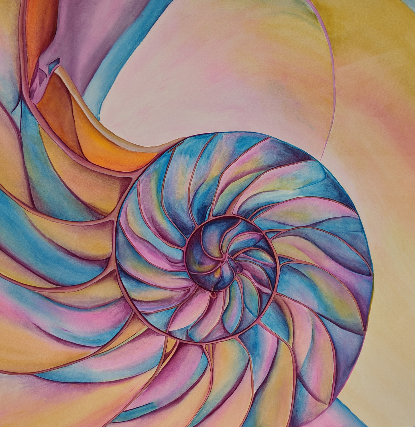 Resonate. Gouache on paper. 16×16 Brandi Malarkey, Artist. ItsAllMalarkey.com