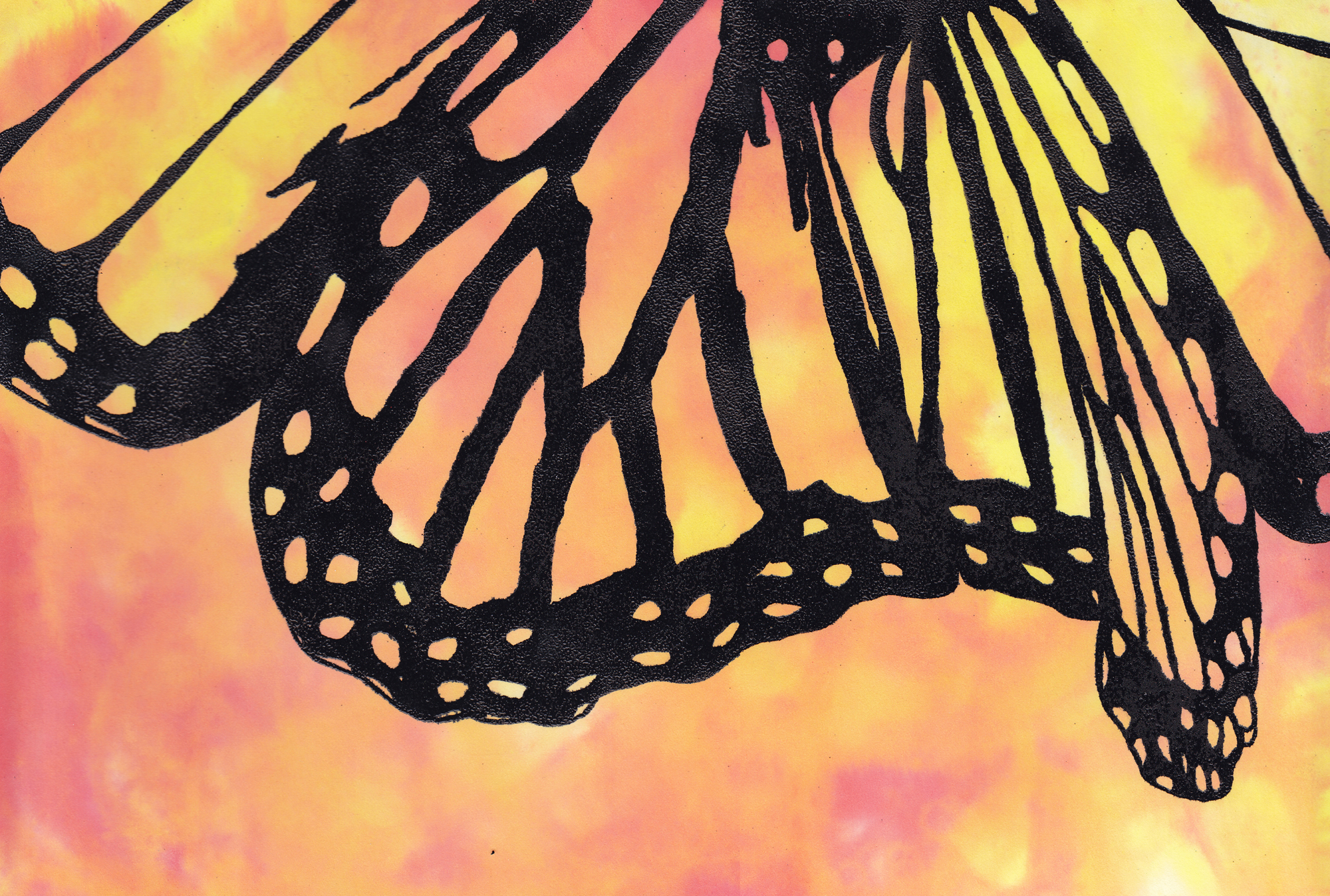 Monarch Butterfly. Polymide Resin on Watercolor. 13.35x9.25 Brandi Malarkey, artist. ItsAllMalarkey.com
